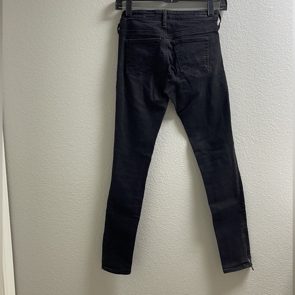 S) AG Adriano Goldschmied Super Stretch Split side Slim Ankle Skinny Jeans Black - Picture 11 of 12